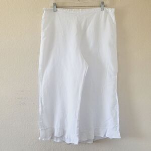 Bryn Walker 100% Linen Pull On Crop Wide Leg Pant Size Medium Beach Lightweight